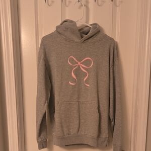 PacSun Gray Hoodie with Pink Bow
